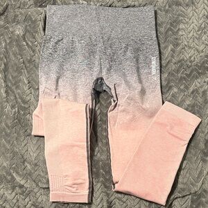 Gymshark Seamless Ombré Leggings - Grey and Pink